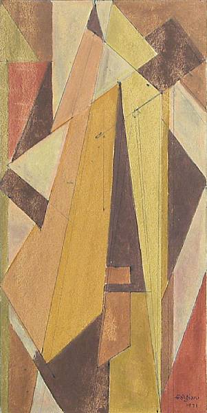 Appraisal: Oscar Vincent Galgiani American - Untitled Geometric Abstract signed and