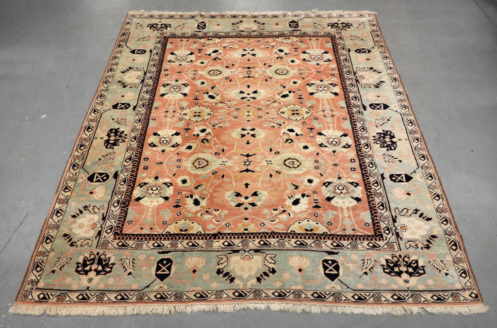 Appraisal: INDO PERSIAN BOTANICAL RUG India th CenturyNavy blue white light