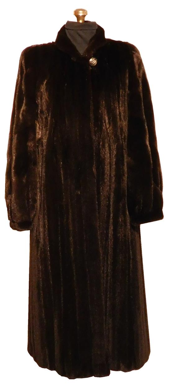 Appraisal: Full length Givenchy Fourrure ladies' mink coat black fur small