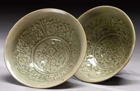 Appraisal: PAIR NORTHERN SONG TEA BOWLS Pair fine Chinese Northern Song