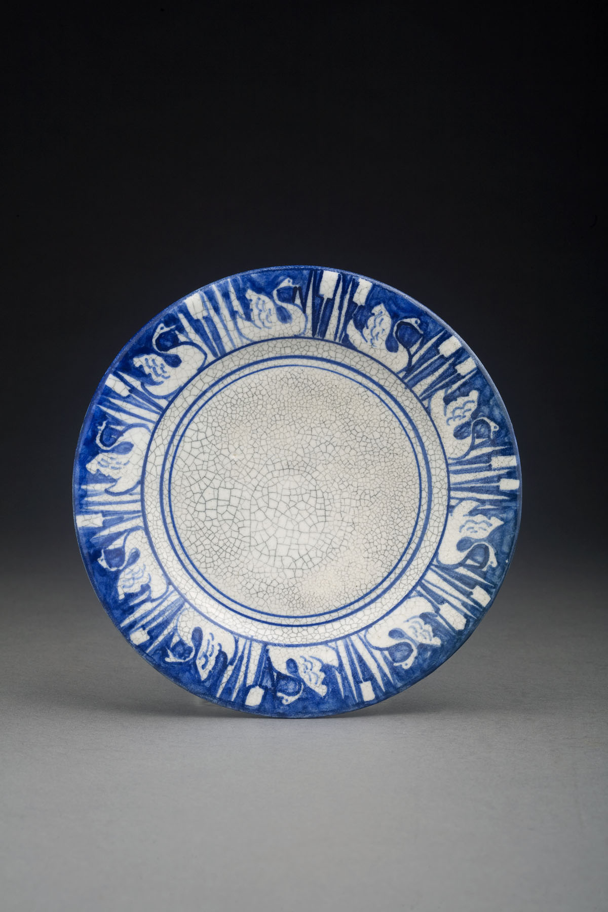 Appraisal: DEDHAM POTTERY 'SWAN' PATTERN BREAD AND BUTTER PLATE Painted in