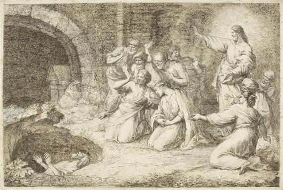 Appraisal: CASTIGLIONE FRANCESCO Genoa The raising of Lazarus Black and brown