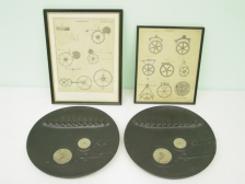 Appraisal: Two old Horological prints two ceramic plates decorated with watch