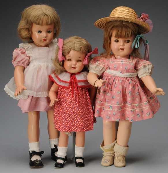 Appraisal: Lot of Composition Dolls Description American Ca - s All