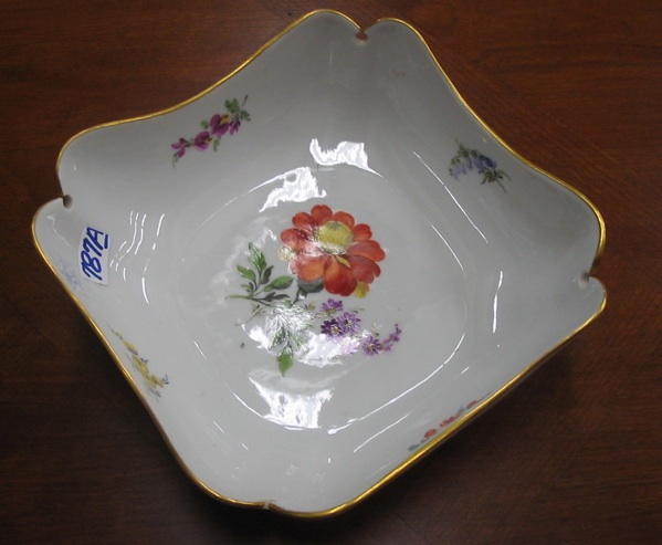 Appraisal: A GERMAN MEISSEN PORCELAIN BOWL square-form pattern matches preceding lots