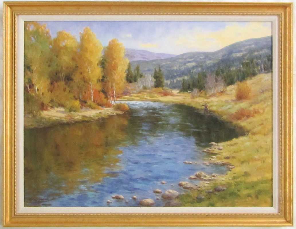 Appraisal: ELLEN JEROME OIL ON CANVAS Oregon st century River landscape