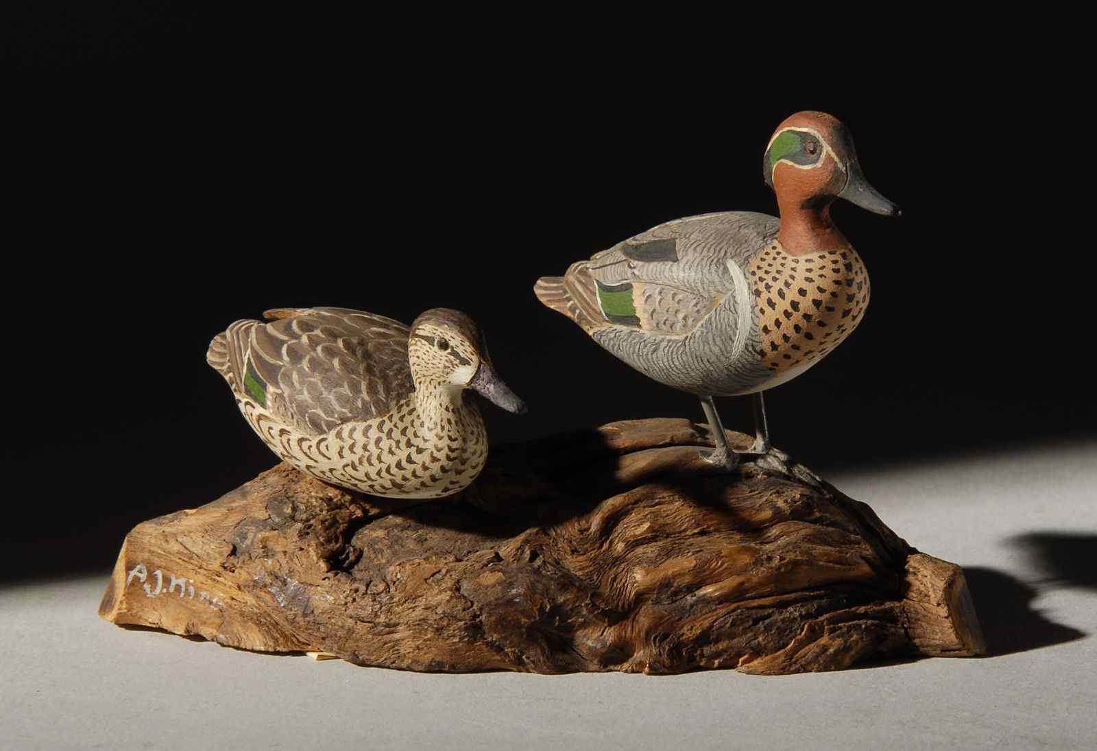 Appraisal: PAIR OF MINIATURE GREEN-WINGED TEALBy Allen J King - of