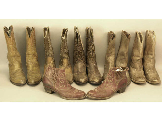 Appraisal: Collection of pair well used cowboy boots Estimate -