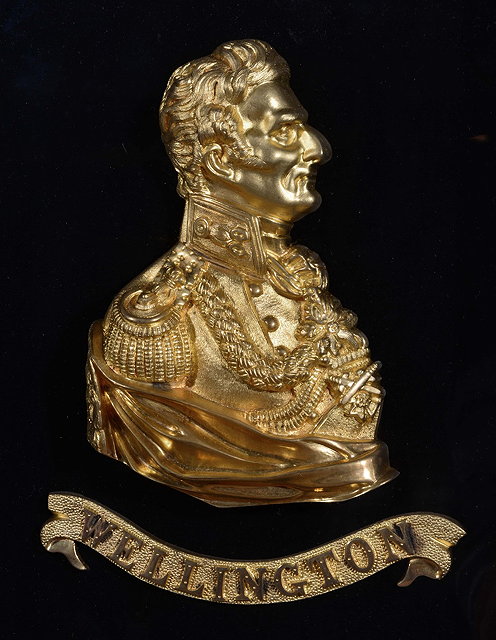 Appraisal: Victorian gilt metal portrait relief bust of Wellingtonin a maple