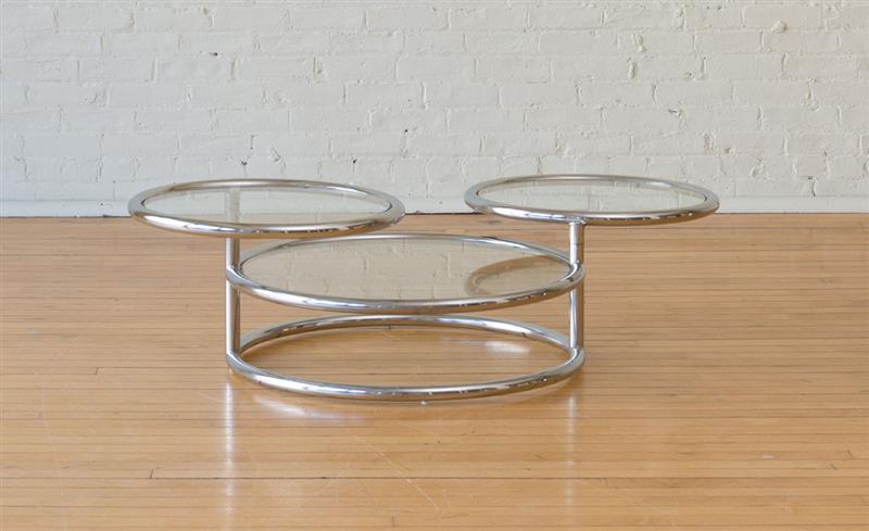 Appraisal: TUBULAR KINETIC COFFEE TABLE x in diam Property from a