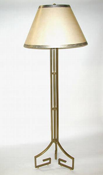 Appraisal: A pair of 'Greek Key' gilt metal floor lamps height