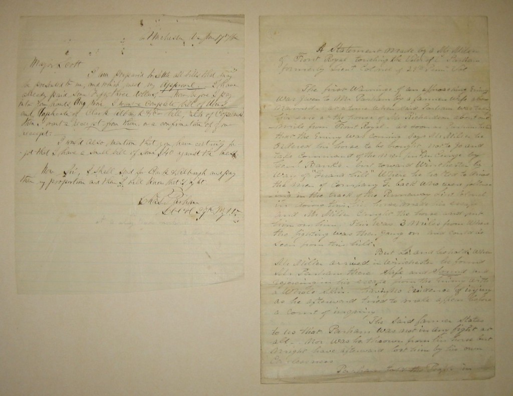 Appraisal: CIVIL WAR--PENNSYLVANIA Statement concerning the alleged cowardice of Lt Col