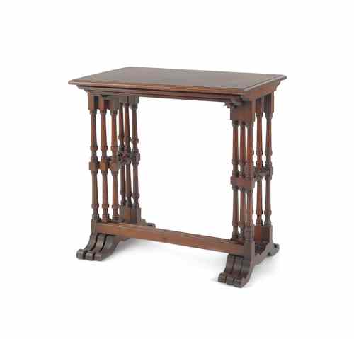 Appraisal: Nest of three English mahogany tables ca h w Provenance