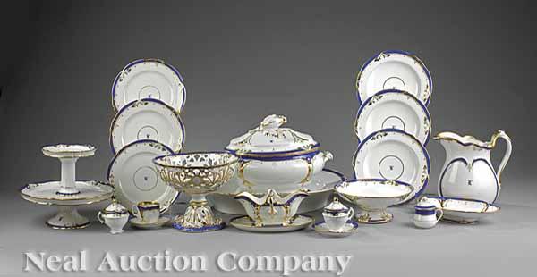 Appraisal: An Extensive Paris Porcelain Bleu Royale and Gilt-Decorated Dinner Service