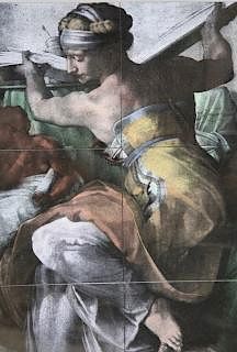 Appraisal: Tile Mural Libyan Sybil from Sistine Chapel th Michelangelo di