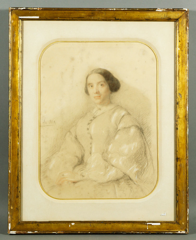 Appraisal: - Adolphe-Felix Cals Portrait of Countess Doria Pencil and Crayon