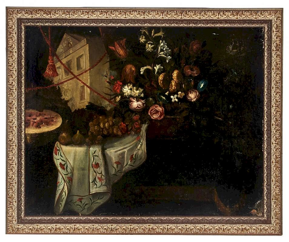 Appraisal: Juan de Arellano Still Life oil on canvas Juan de