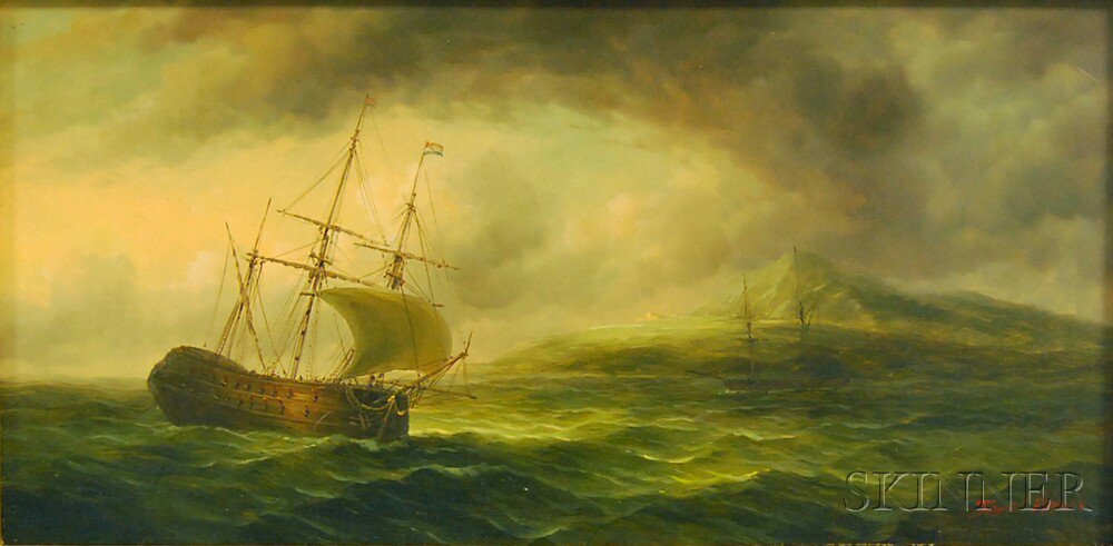 Appraisal: James Hardy III British b Vessels in an Oncoming Storm