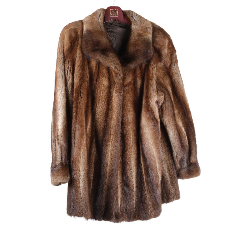 Appraisal: Muskrat fur stroller coat Includes Garment Appraisal from Elan Furs