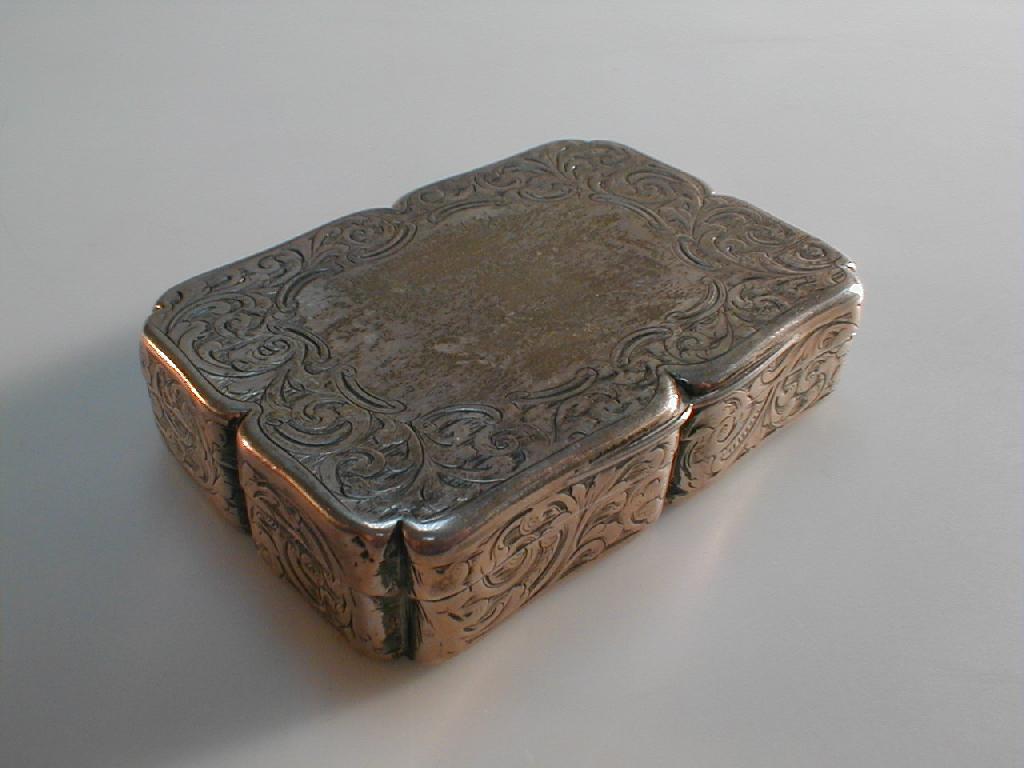 Appraisal: A Victorian silver-gilt snuff box by Nathaniel Mills of oblong