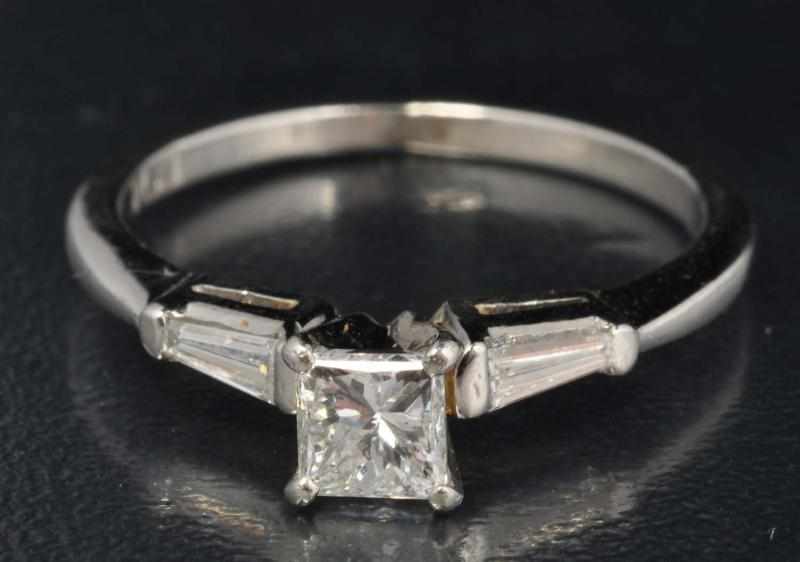 Appraisal: Platinum Diamond Ring Description Diamonds ct princess cut center stone