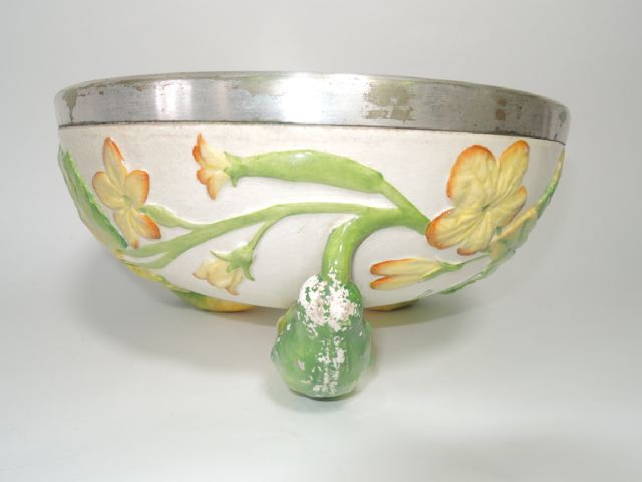 Appraisal: A late th century Wedgwood green ground majolica salad bowl