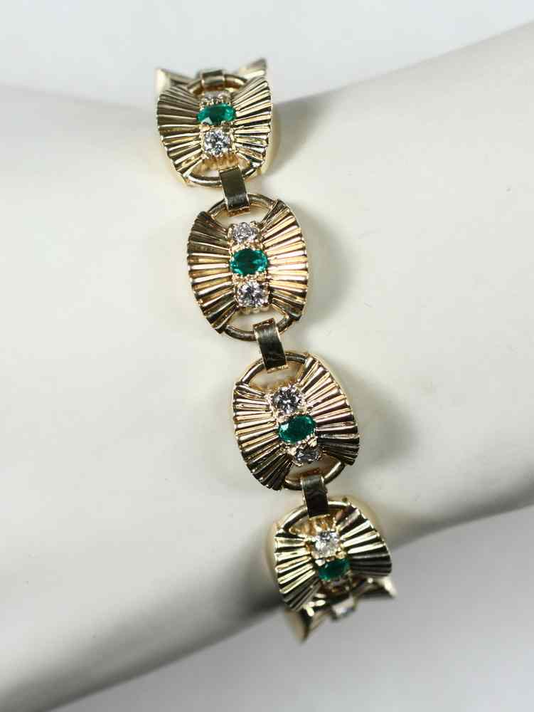 Appraisal: BRACELET - s vintage Deco bracelet K yellow gold set