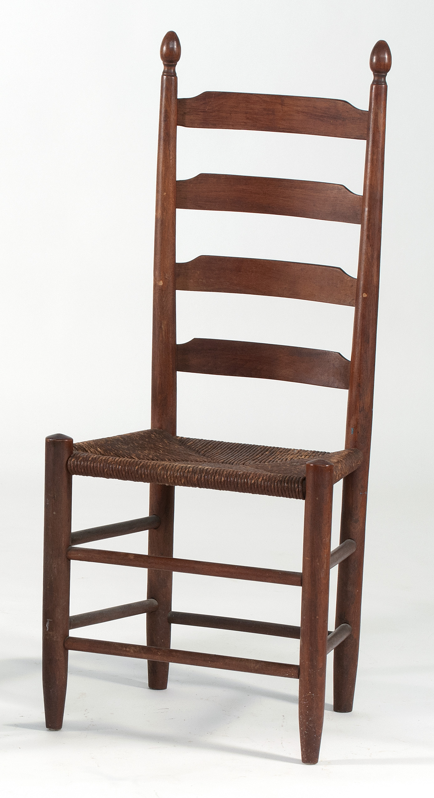 Appraisal: ANTIQUE AMERICAN LADDERBACK CHAIR th CenturyIn cherry and ash under