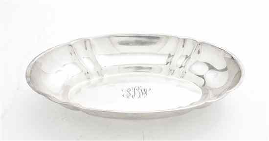 Appraisal: An American Sterling Silver Bowl Durgin of oval scalloped form