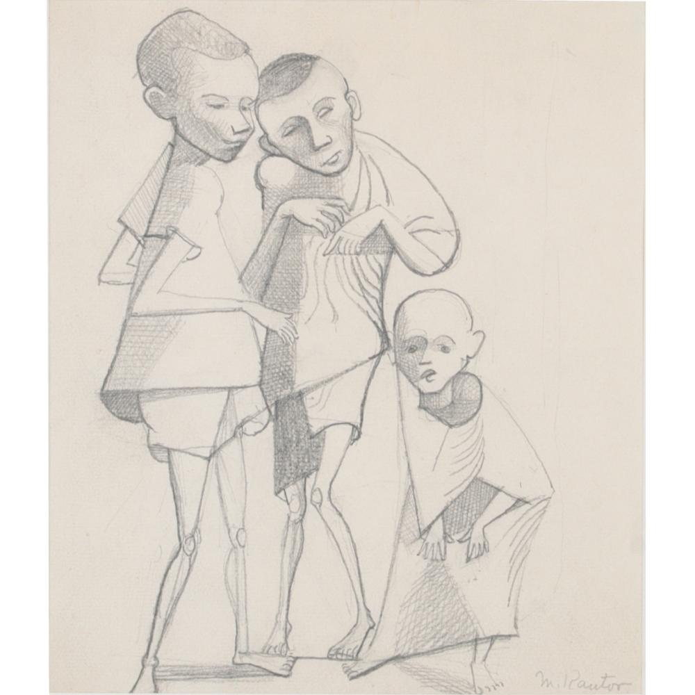 Appraisal: Morris Kantor Russia New York - Refuges graphite on paper