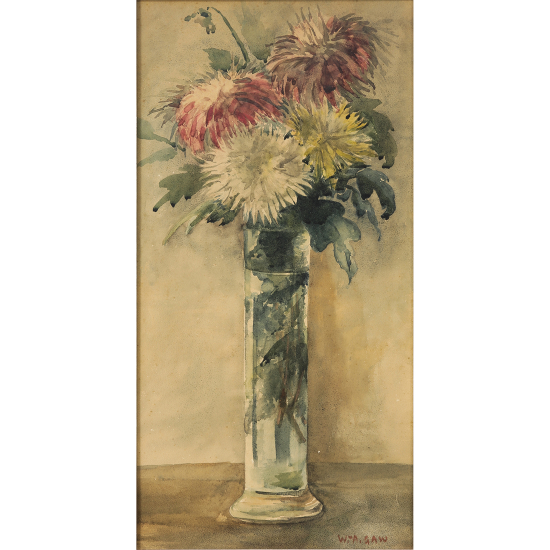 Appraisal: WATERCOLOR WILLIAM ALEXANDER GAW William Alexander Gaw American - Floral