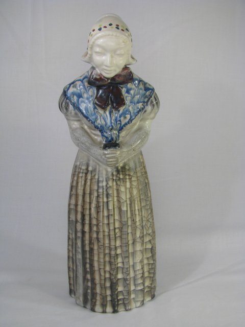 Appraisal: Copenhagen faience pottery figure of woman wearing bonnet shawl and