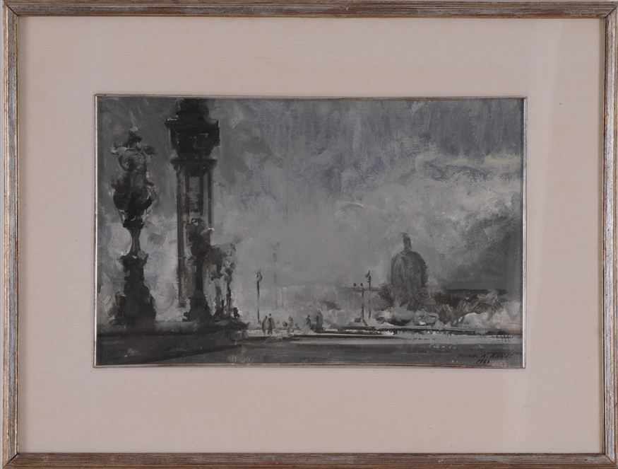 Appraisal: JOHN A ANNUS TH C PARIS Oil on artistboard matted