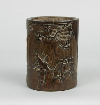 Appraisal: A Carved Bamboo Brush Pot ca th th Century A