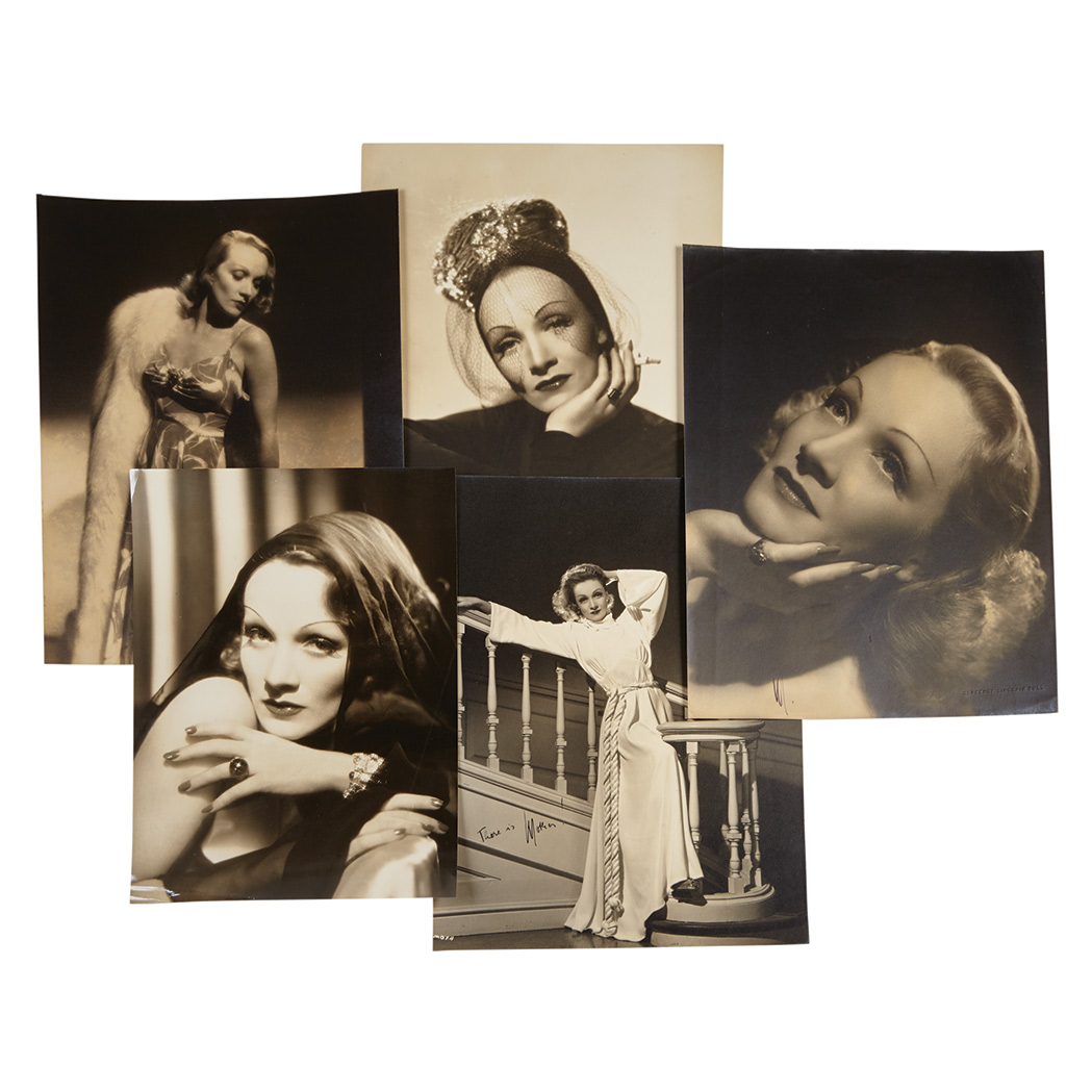 Appraisal: DIETRICH MARLENE Three photographs of Dietrich variously signed or notated