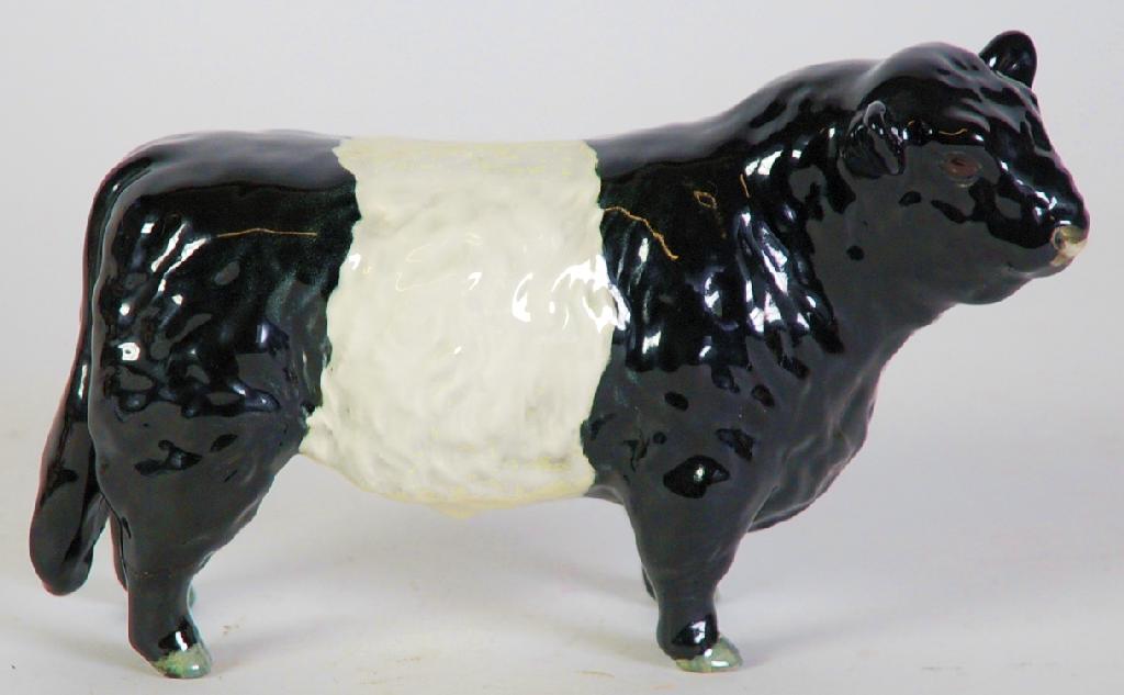 Appraisal: BESWICK POTTERY MODEL OF A GALLOWAY BULL - belted B