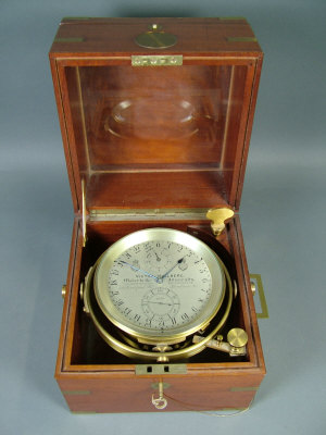 Appraisal: An early th century brass cased eight day marine chronometer