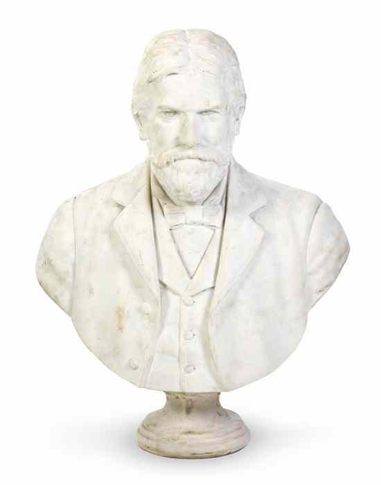 Appraisal: An American Marble Bust Bracony depicting a bearded gentleman in