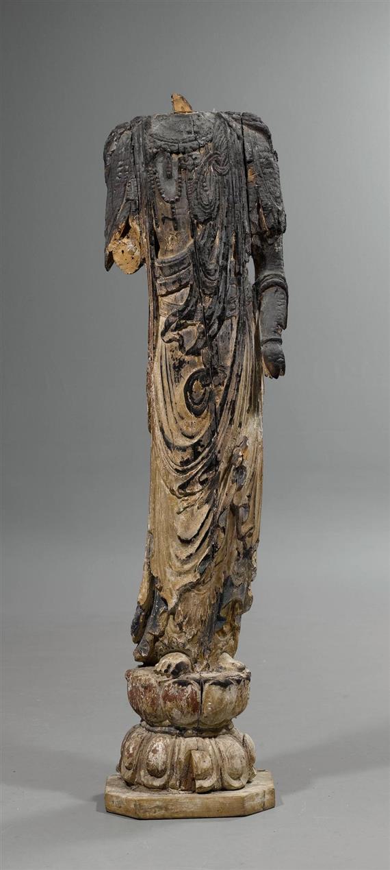 Appraisal: STANDING BUDDHA China Ming dynasty or earlier H cm Wood