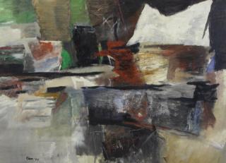 Appraisal: TAM Reuben Oil on Canvas Untitled Abstract Signed and dated