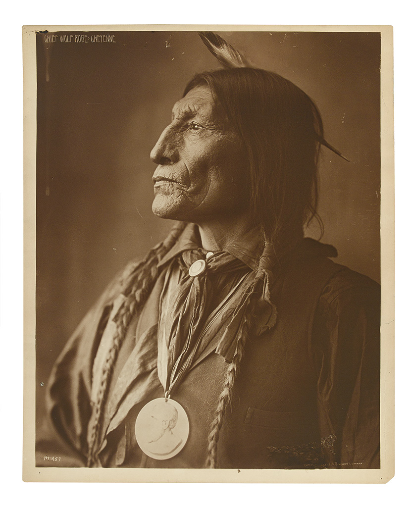 Appraisal: AMERICAN INDIANS--PHOTOGRAPHS Rinehart Frank A Chief Wolf Robe Cheyenne Sepia-toned