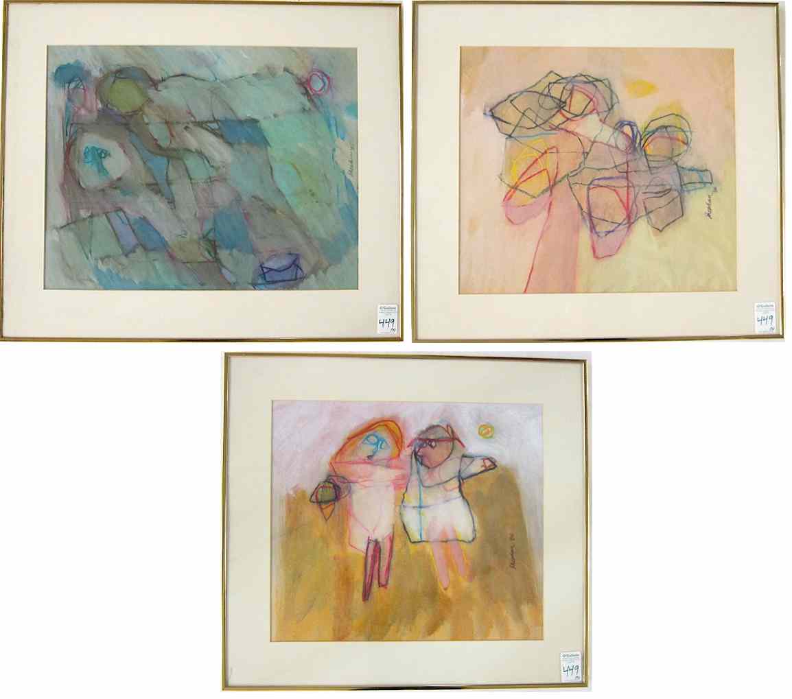 Appraisal: EVELYN SHEEHAN THREE MIXED MEDIAS ON PAPER Oregon th century