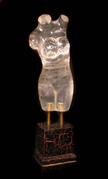 Appraisal: A rock crystal torso on a stand height in width