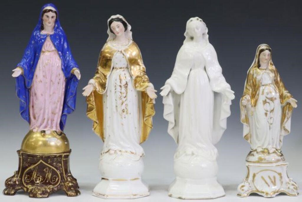 Appraisal: lot of Old Paris porcelain figures th c Madonna of