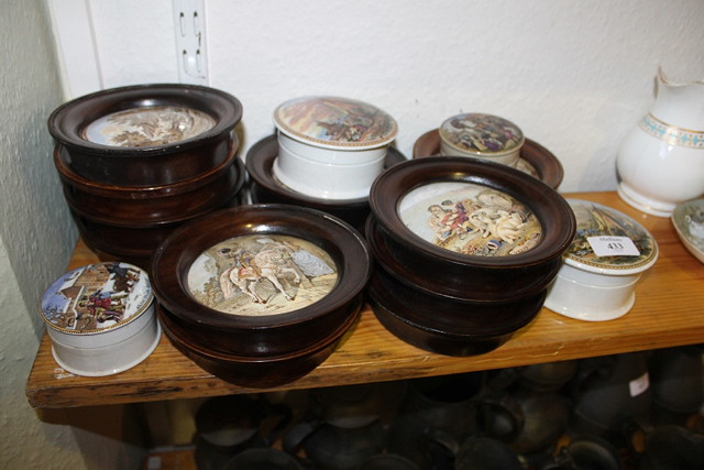 Appraisal: A COLLECTION OF THIRTEEN VICTORIAN POT LIDS framed including The