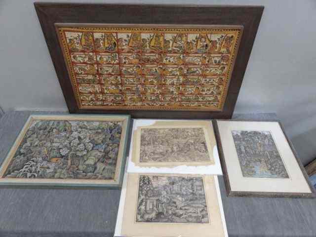 Appraisal: Lot of Assorted Balinese Paintings From a Stamford CT home