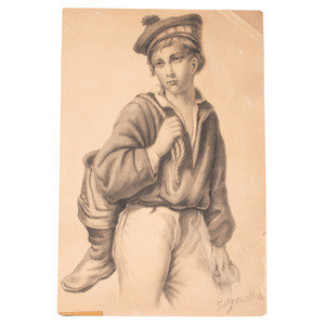 Appraisal: Fritz von Uhde German - Untitled Portrait of a Sailor