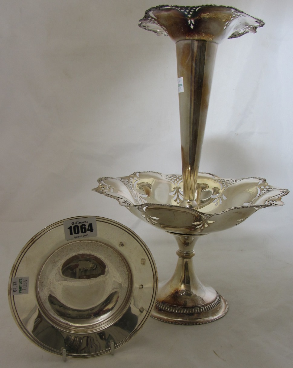 Appraisal: A silver circular Armada style dish weight gms and a