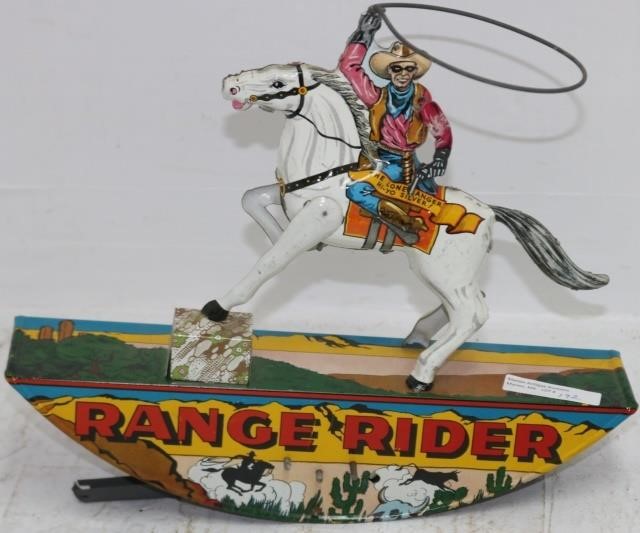 Appraisal: LONE RANGER ON HORSE BY MARX LITHOGRAPH TINWIND-UP WORKING CONDITION