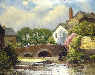 Appraisal: ARTHUR WHITE The Bridge and River Stratton Cornwall signed on